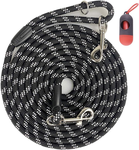 Long Rope Dog Leash for Training, 12FT 20FT 30FT 50FT Reflective Threads for Large Medium Small Dogs