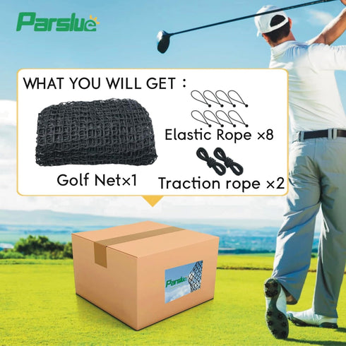 Heavy Duty Nylon Golf Practice Net, Outdoor Indoor Hitting Net with Wire Hanging Kit for Golf, Baseball, Soccer