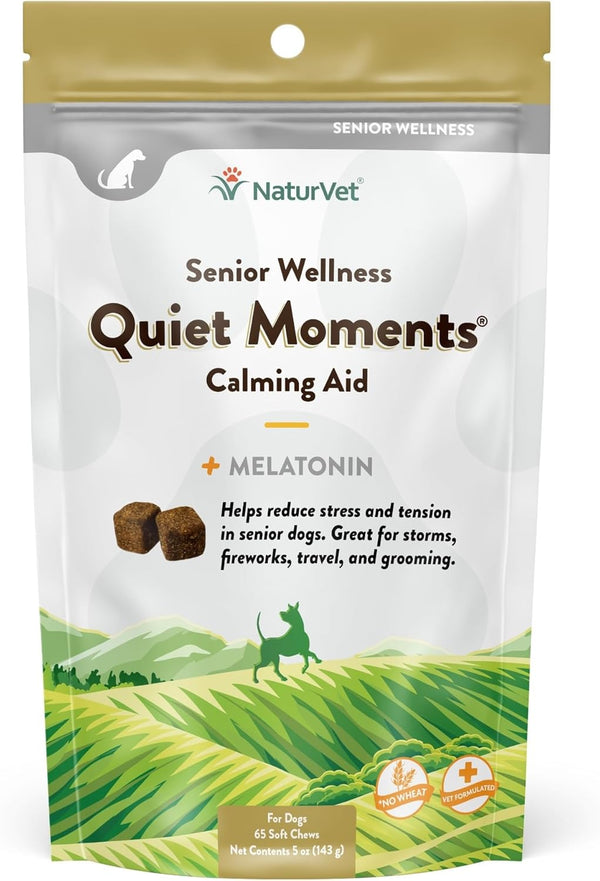 NaturVet Quiet Moments Calming Aid Dog Supplement, Helps Promote Relaxation, Reduce Stress,