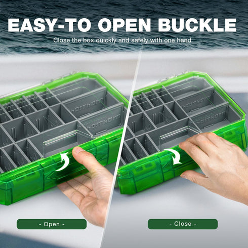 Ghosthor Fishing Tackle Box, Waterproof 3600 and 3700 Tackle Trays, Organizer with Removable Dividers and Storage