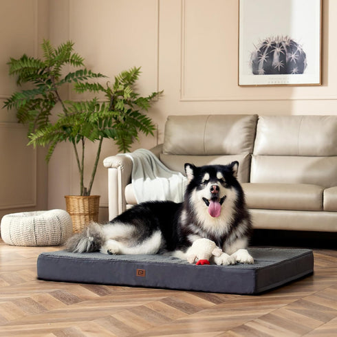 EHEYCIGA Orthopedic Medium Dog Beds, Removable Washable Cover for Crate, Grey, 30x20