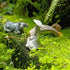 2Pcs Asian Japanese Sandstone Sitting Fishing Figurines, Mini Fisherman Statue Vintage Ornament for Fish Tank Garden