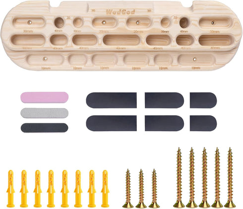 WodGod Climbing Hangboard Rock Climbing Training, Rock Climbing Fingerboard, Wooden Climbing Board Trainer