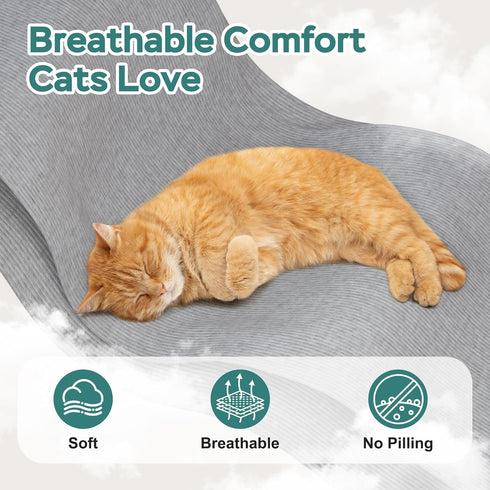 Pawfun Cozy Self-Adhesive Cat Grooming Wrap, Cat Wrap for Cutting Nails, Breathable Anti-Scratch Cats Swaddle Bag
