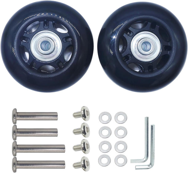 Outher Mute Wear-resistant Luggage Suitcase Replacement Wheels Kit, Inline Outdoor Skate Replacement Wheels (68mm x