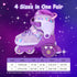 4 Nattork Toddler Roller Skates for Girls, Adjustable Sizes Tri-Wheel Skates for Beginner Kids with Light-Up Wheels