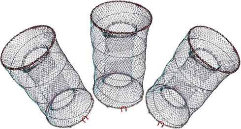 Foldable Fishing Net Crawfish Trap Minnow Net Portable Nylon Mesh Fish Cage