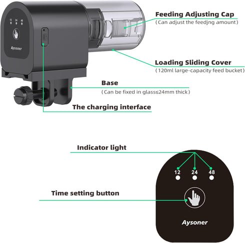 Automatic Fish Feeder for Aquarium, Vacation Food Dispenser