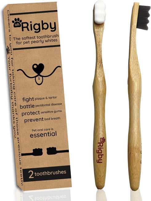 Dog Toothbrush- 10,000 Ultra-Soft Bristles for Sensitive Pet Teeth & Gums- Natural
