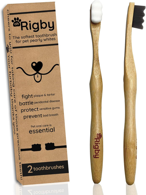 Dog Toothbrush- 10,000 Ultra-Soft Bristles for Sensitive Pet Teeth & Gums- Natural