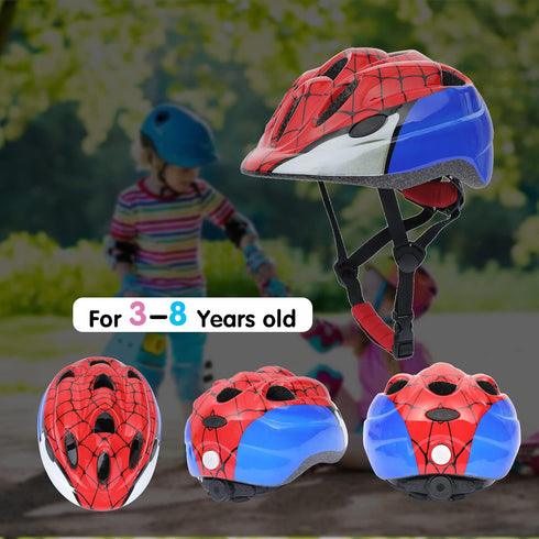 Kids Helmet Set, Toddler Helmet for Boys & Girls Age 3-8 with Knee, Elbow Pads, Wrist Guards for Bike, Skating