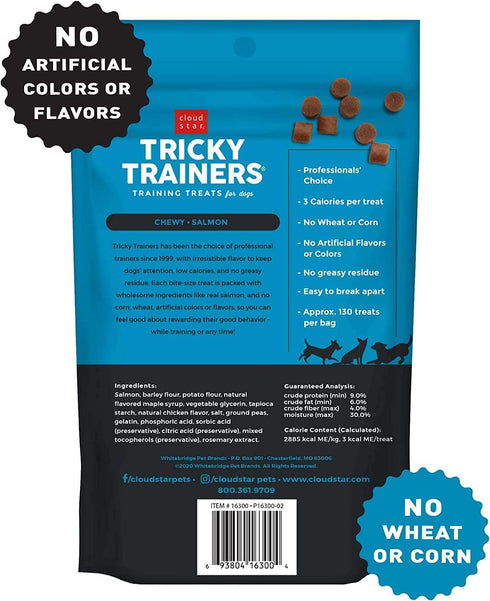 Cloud Star Tricky Trainers Grain-Free Variety Pack – Four Flavors: Peanut Butter, Liver, Cheese, Salmon (5oz Each, 20oz