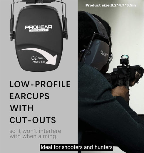 PROHEAR 016 Ear Protection Safety Earmuffs, NRR 26dB Noise Reduction, Compact Foldable Ear Defenders