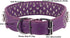 Hoot PU Leather Adjustable Spiked Studded Dog Collar, 2" Wide, 37 Spikes, M (Neck 19"-22"), Purple