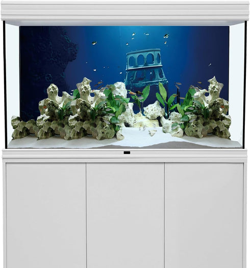 AWERT Undersea Aquarium Background, 48x18 inches Ruins Aquarium Background for Fish Tank