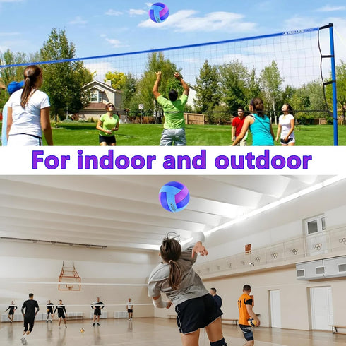 6 Pack 5, Volleyballs Official Size Soft Bulk Recreational Volley Balls with Pump and Net Bag for Indoor Outdoor Beach