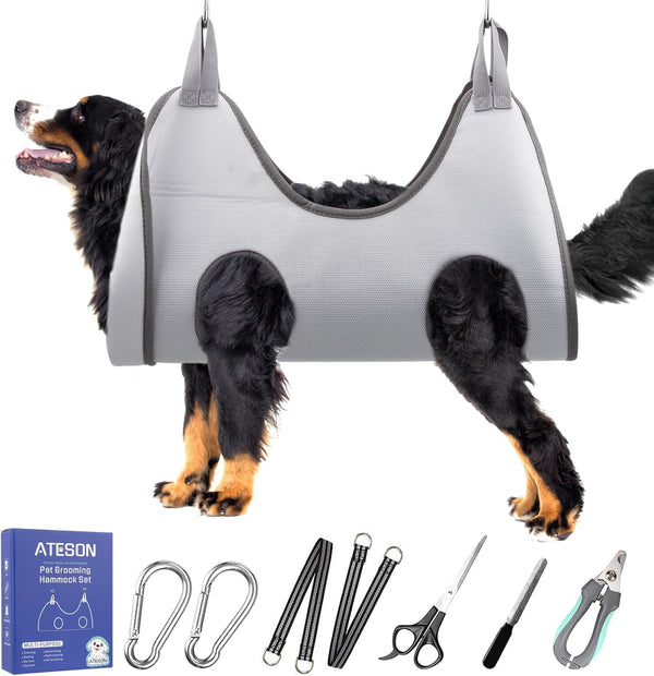 ATESON Pet Grooming Hammock Harness for Large Giant Dogs Nail Trimming, Dog
