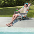 MUCDBPS 5 Folding Beach Chair Lightweight, Folding Webbed Lawn Beach Chair for Adults with Headrest and Cup Holder,Low