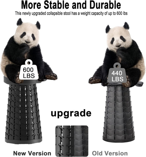 2026 18.1" 600lbs Upgraded Portable Folding Stool, Collapsible Stools, Max Weight, Lightweight But Sturdy, Telescoping