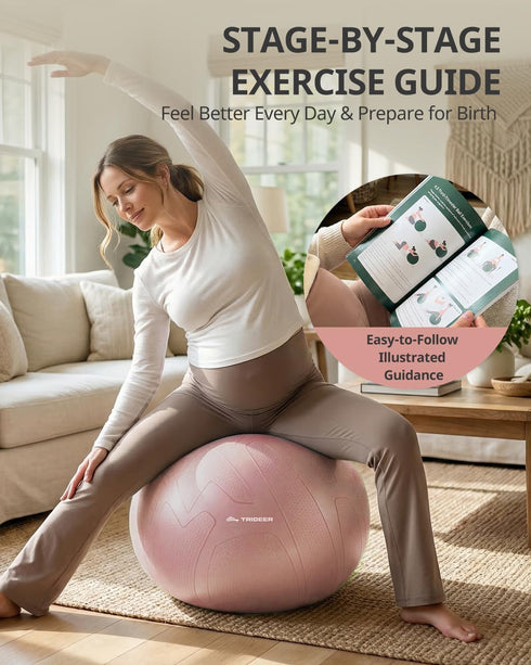 1.7mm 1000LB Trideer Pregnancy Birthing Ball, Extra Thick Yoga Ball for Maternity, Labor, Physio, Recovery, Exercise