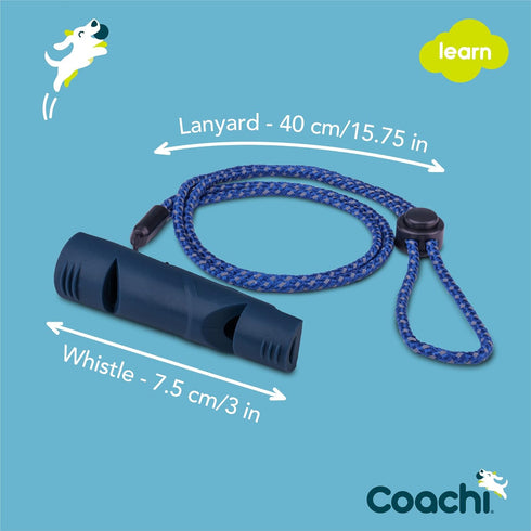 Coachi Two Tone Whistle, Train Two Dogs with Different Commands, Tough Material, Adjustable Reflective Lanyard,
