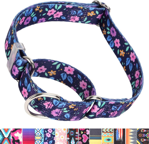 Martingale Dog Collars for Small Dogs, No-Slip Escape Proof Choke No Pull Adjustable Training Collars for Small Medium