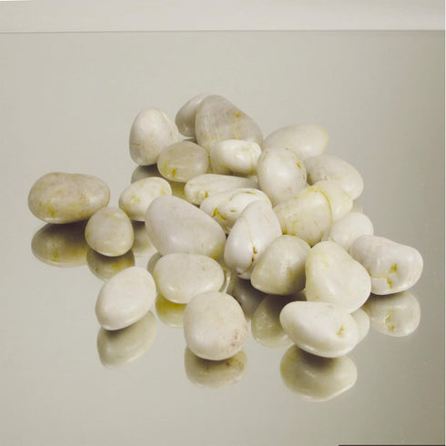 WGV Natural River Rocks, 2 lbs Decorative Pebbles, Accent Vase Filler for Home Decor, White