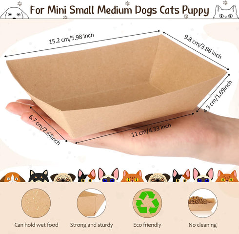 Disposable Pet Bowls, 50 Pcs, Portable, Lightweight, Suitable for Cats and Dogs, Easy to Carry and Store