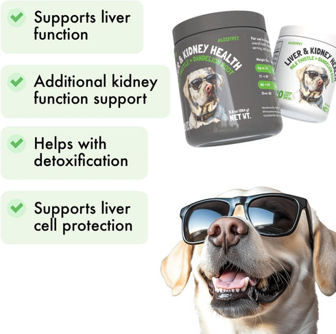 Immunity 120 Liver & Kidney Support for Dogs Detox Natural Supplement with Milk Thistle Dandelion Root Turmeric