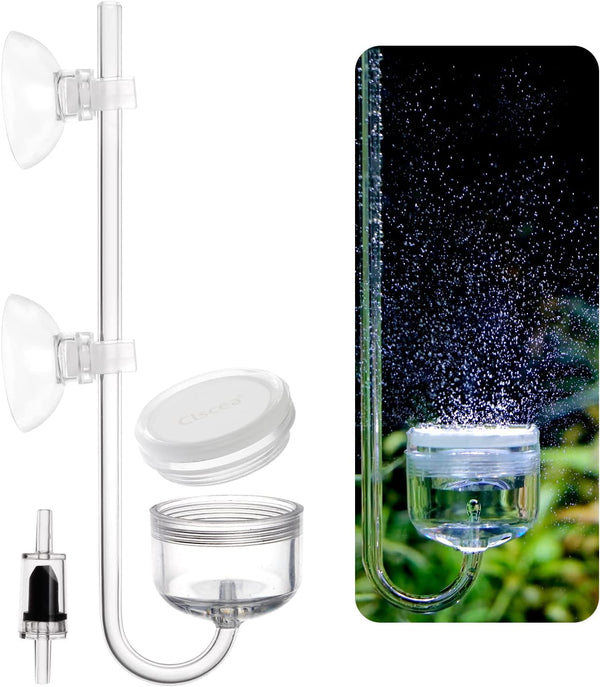 Acrylic CO2 Diffuser with Integrated Bubble Counter for Aquarium Plants (Large)