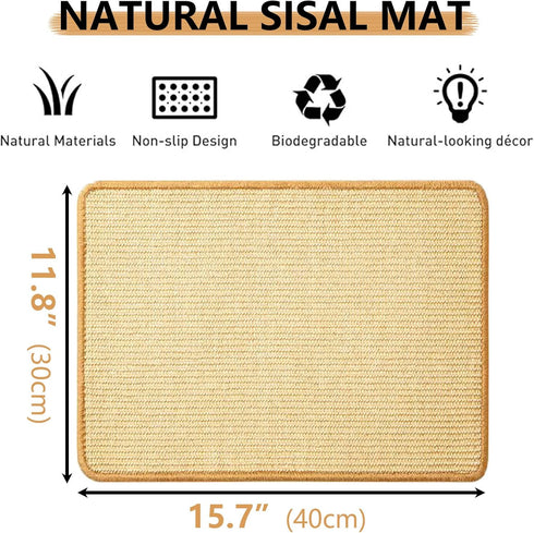 2PCS 16x12 Oncpcare Rabbit Scratch Mat Natural Bunny Scratching Pad Claws and Teeth Care Rabbit Mats for Cages Chew