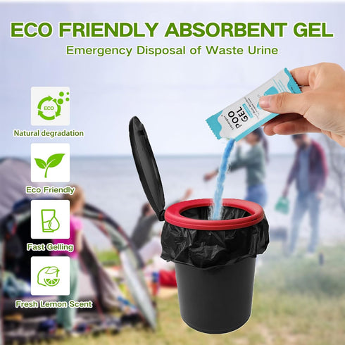 Portable Toilet Absorbent Gel - Poo Urine Powder for Camping, Outdoor, Hiking
