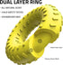 Playology Dog Toys | Dual Layer Ring Durable Chew Toy for Aggressive Chewers | Jumbo Chicken Scented Toy - Easy