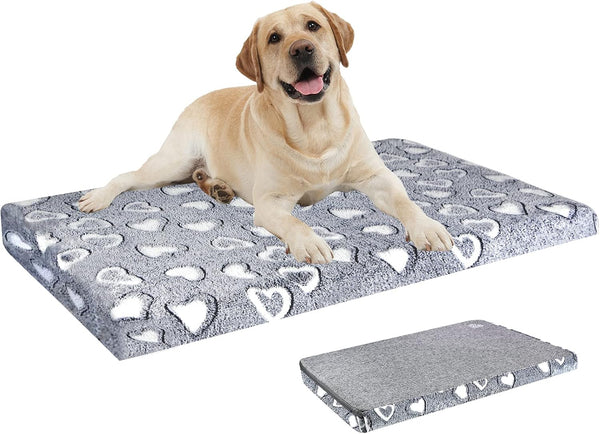 VANKEAN Dog Crate Mat Reversible Cool and Warm, Stylish Dog Bed with Waterproof Inner Linings, Removable Machine