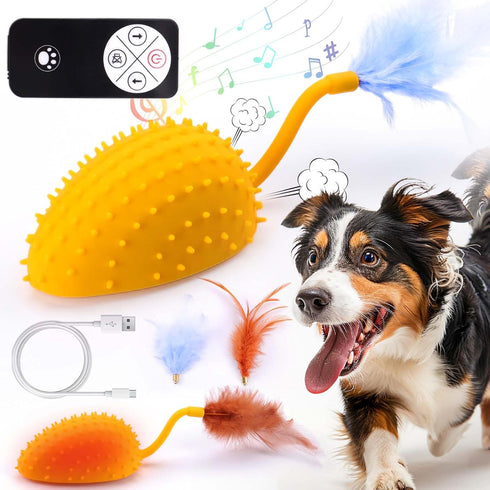Mity Rain Interactive Dog Toys, Remote Control Dog Toy with Feather Tail, Funny for Small Medium Dogs