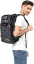 MOSISO 30L Tactical Backpack, Military Daypack with USA Flag Patch & USB Charging Port, Night Camouflage