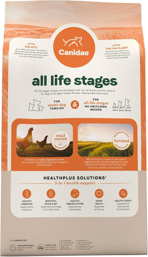 Canidae All Life Stages Multi-Protein Recipe with Chicken, Turkey, Lamb, and Fish – 5 lbs High Protein Dry Dog Food