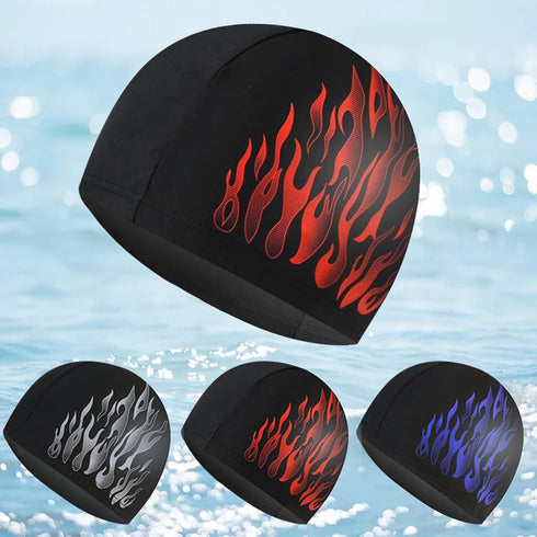 ulafbwur Swimming Swimming Swimming Swimming Hat Sunscreen Tear-Resistant Men Cap Nylon Cloth Flame Style Ear