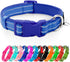 Azuza Reflective Dog Collar, Soft Neoprene Padded with ID Tag Ring, Adjustable for Medium Dogs (Royal Blue, M)
