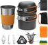 Lixada Camping Cookware Set, Portable Mess Kit, Outdoor Cooking Set with Stove, Spoon, Fork for Travel