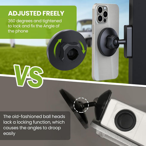 GGV Golf Cart Phone Holder Magnetic Phone Mount Compatible with MagSafe Ultra Strength Magnet Golf Cart Accessories