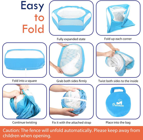 3 Pig/Rabbits/Hamster/Chinchillas,Light Pawaboo Small Animals Playpen, Waterproof Small Pet Cage Tent with Zippered
