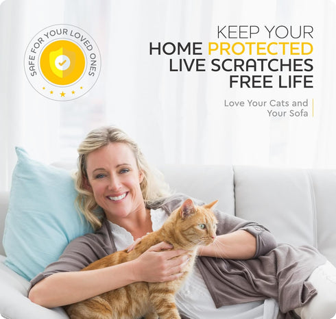 10-Pack Furniture Protectors from Cat Scratch, Anti Cat Scratch Couch Guard, Sofa Corner Scratching Tape, Made In USA