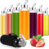 Vesici 12 Set 18 oz Clear Glass Water Bottles, Reusable Juicing Bottles with Protection Sleeve and Lids