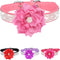 Rhinestone Dog Collar for Small Medium Dogs, Pink XS Flower Collar for Girl Female Dogs, Summer Spring Wedding Puppy