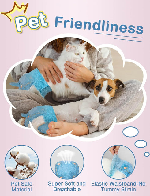 Female-60PCS, 360 Dono Dog Diapers Disposable Pull Up Stretchy Waist Wraps for Female Puppy Dogs in Heat Period