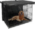 Small Dog Cage Cover 24 Inch - Puppy Crate Covers for Wire Cage with 1 2 3 Doors, Indoor Waterproof Black 600D Oxford