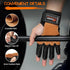 SueStar Workout Gloves, Heavy Duty Cowhide Padded Weight Lifting Gloves with Wrist Support, Full Palm Protection