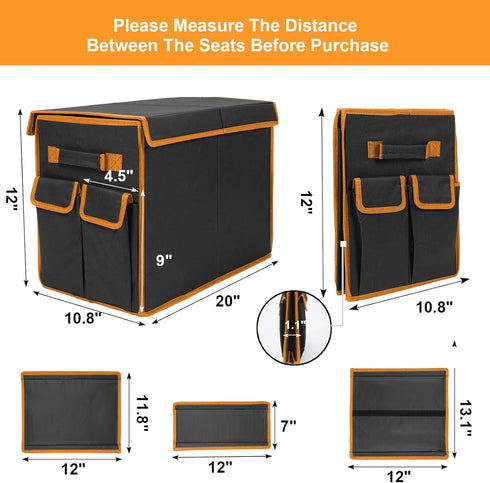 Back Seat Extender for Dogs up to 200lbs, Collapsible Dog Car Front Seat Extender with Storage Pockets