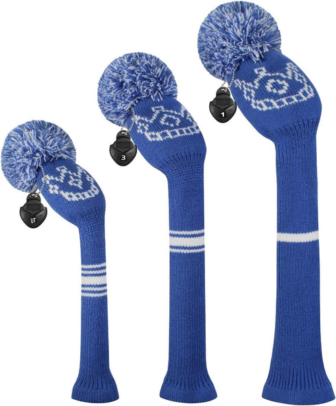 Scott Edward Golf Headcovers Set of 3 for Woods - Fits Driver (460cc), Fairway Wood & Hybrid (UT)